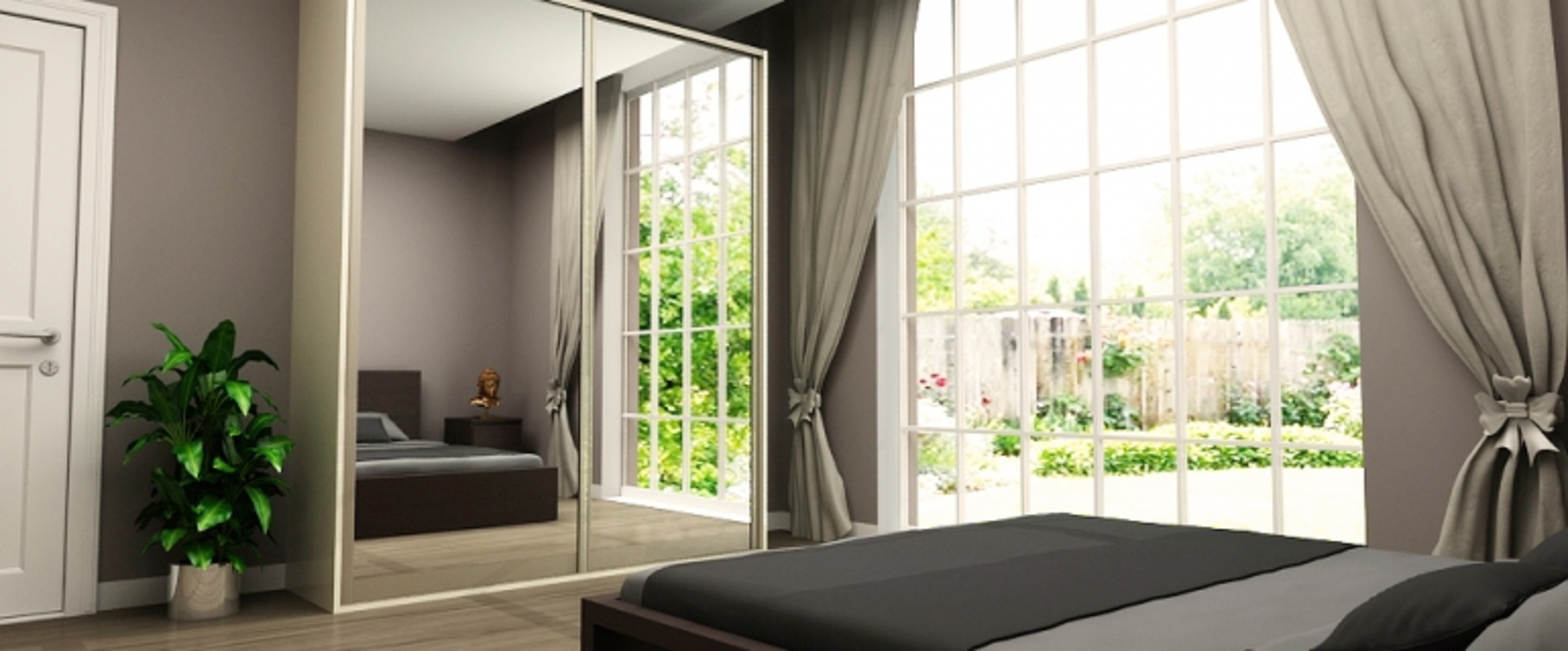 2 door classic mirror silver frame